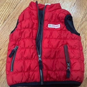 Baby Red Puffer Vest 9 Months Brand New